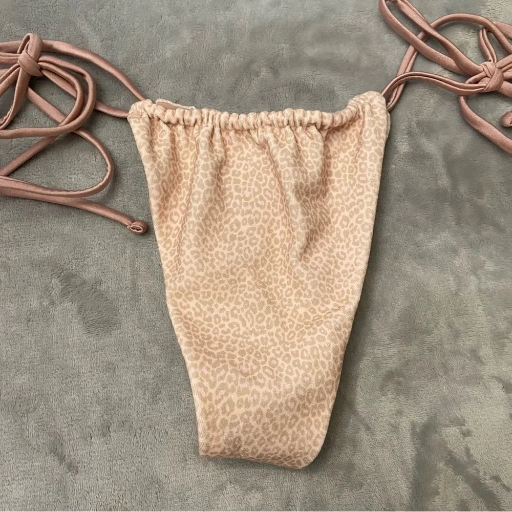 New! Frankie’s Bikinis Coco Cheetah Tia Terry String Bikini Bottom 10747